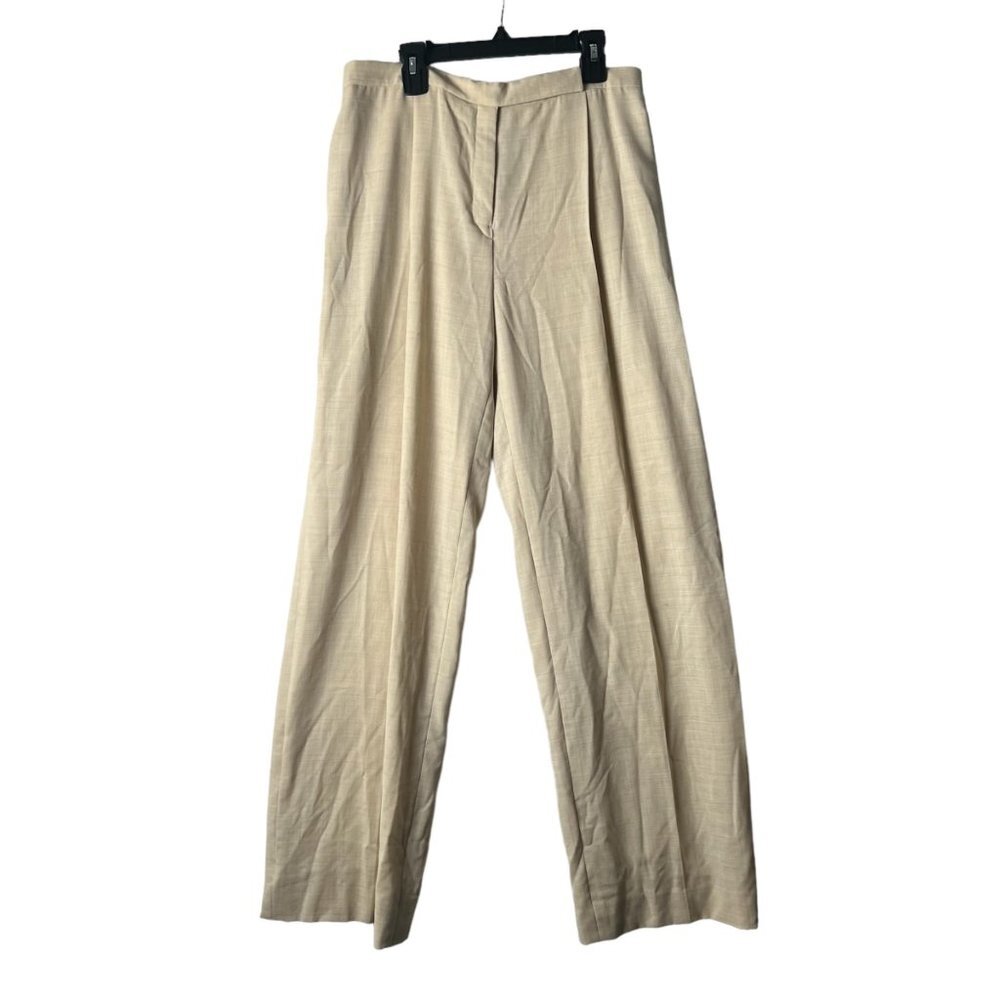 JIL SANDER Cream Wool Dress‎ Pants Trousers Women Size 36 US 6 30" Waist Lined